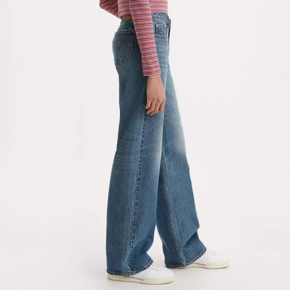 Levi's Low Loose Wide Leg Blue Jeans Size 32 - Picture 4 of 16